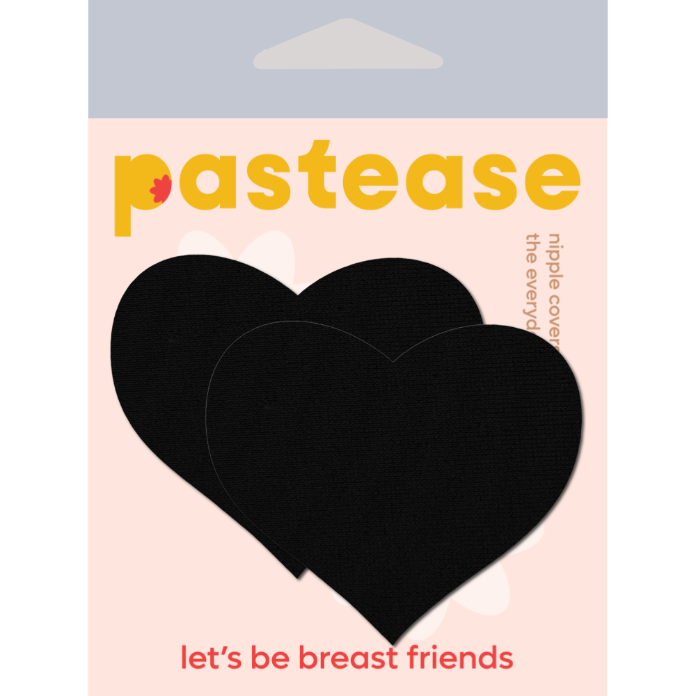 5-Pack: Love: Black Heart Nipple Pasties by Pastease® o/s