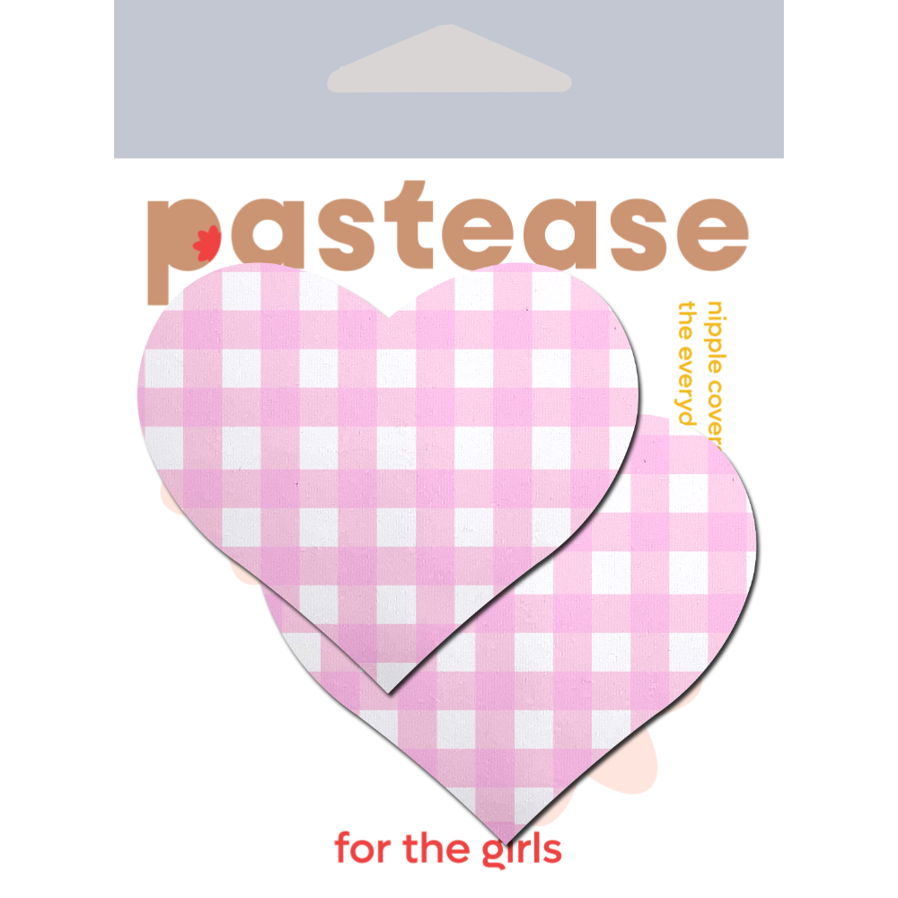 5-Pack: Love: Pink Gingham Heart Nipple Pasties by Pastease®