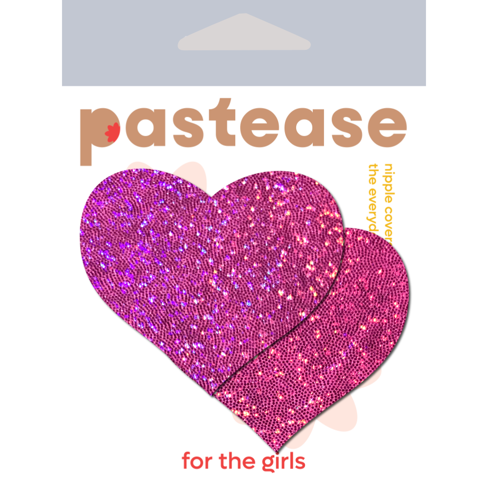 5-Pack: Hot Pink Glitter Heart Nipple Pasties by Pastease® o/s