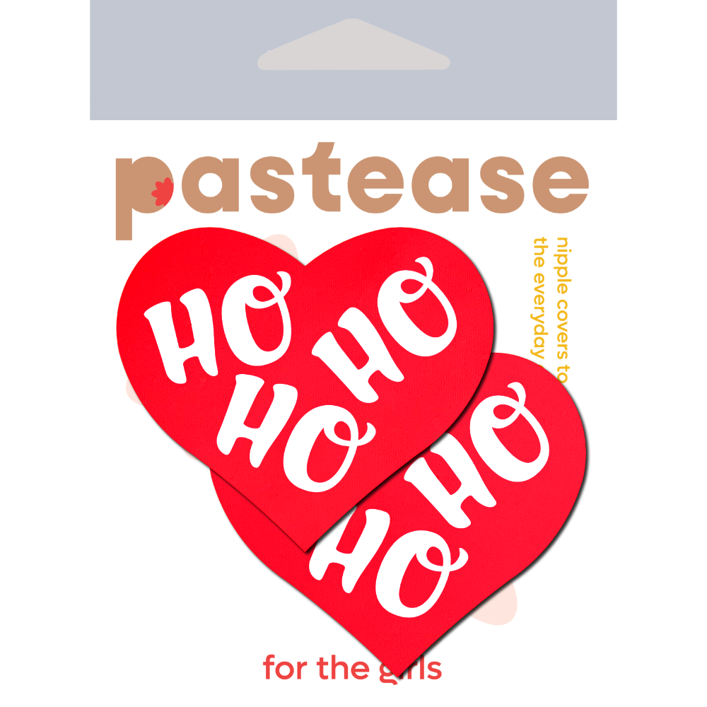 5-Pack: Love: Red and White Ho Ho Ho Hearts Nipple Pasties by Pastease® o/s