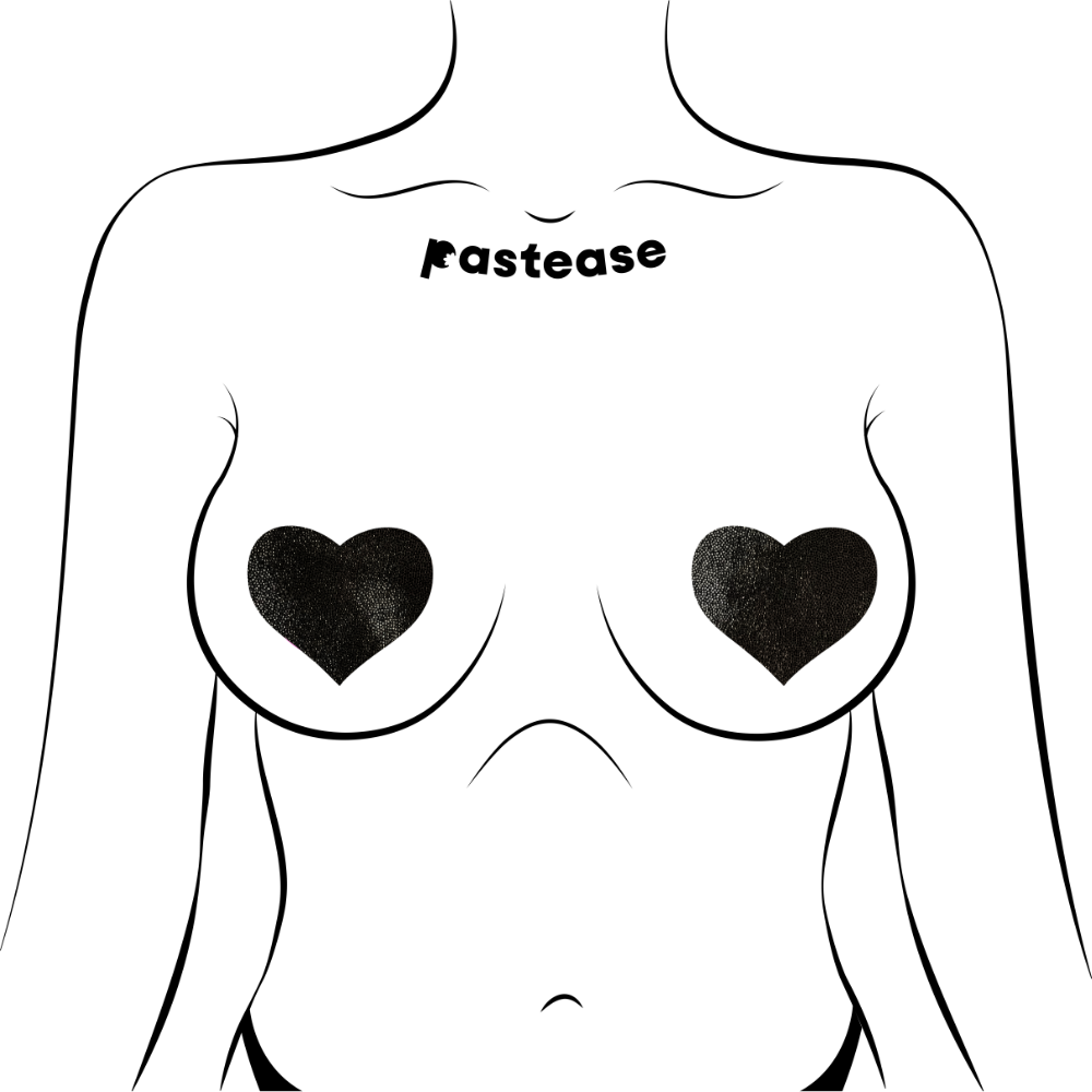 5-Pack: Liquid Black Heart Nipple Pasties by Pastease® o/s