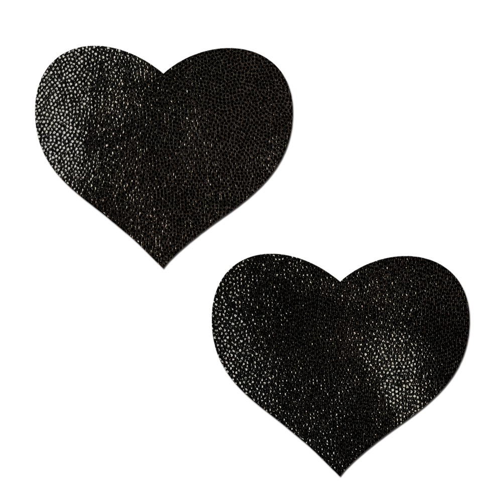 5-Pack: Liquid Black Heart Nipple Pasties by Pastease® o/s