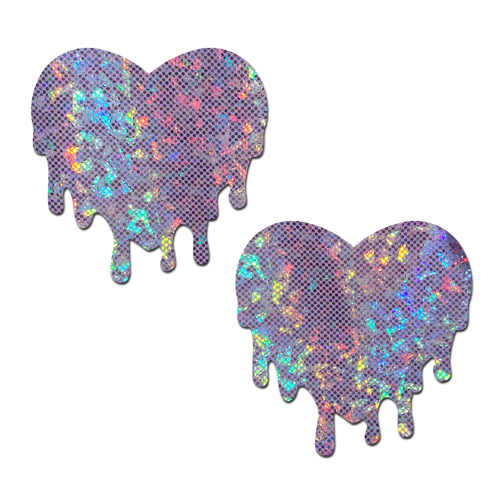 5 Pack: Melty Heart: Shattered Glass Disco Ball Lilac Melty Heart Nipple Pasties by Pastease® o/s
