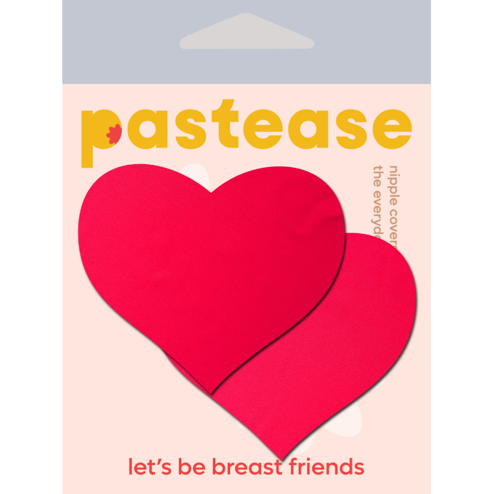 5-Pack: Love: Neon Red Day-Glow Lycra Heart Nipple Pasties by Pastease® o/s