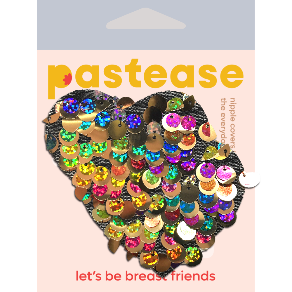 5-Pack: Love: Multi-Color Party Sequin Heart Nipple Pasties by Pastease® o/s