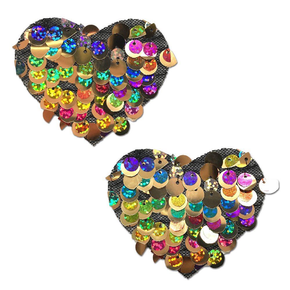 5-Pack: Love: Multi-Color Party Sequin Heart Nipple Pasties by Pastease® o/s