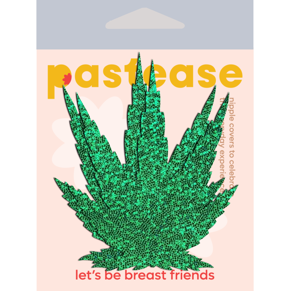 5-Pack: Leaf: Glittering Green Pot Leaves Nipple Pasties by Pastease® o/s