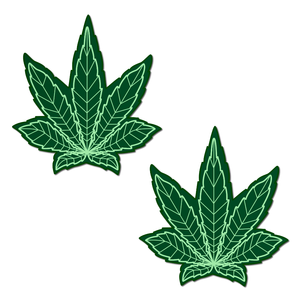 5-Pack: Indica Pot Leaf: Green Weed Nipple Pasties  by Pastease® o/s