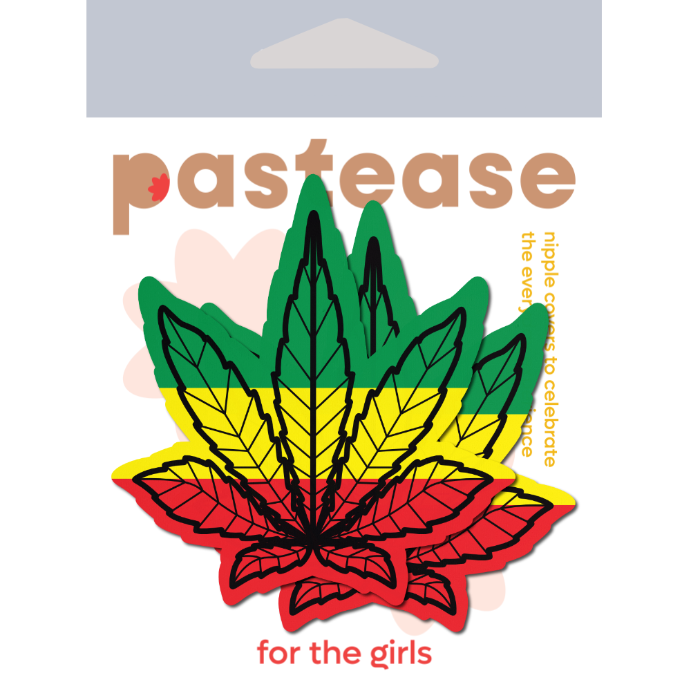 5-Pack: Indica Pot Leaf: Rasta Weed Nipple Pasties  by Pastease® o/s