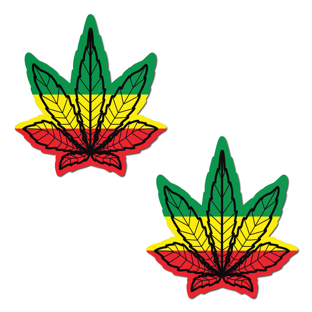 5-Pack: Indica Pot Leaf: Rasta Weed Nipple Pasties  by Pastease® o/s
