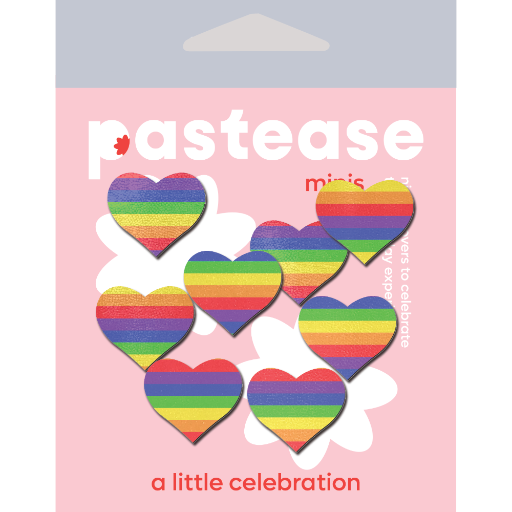 5-Pack: Body Minis: 10 Mini Rainbow Hearts Nipple & Body Pasties by Pastease® o/s