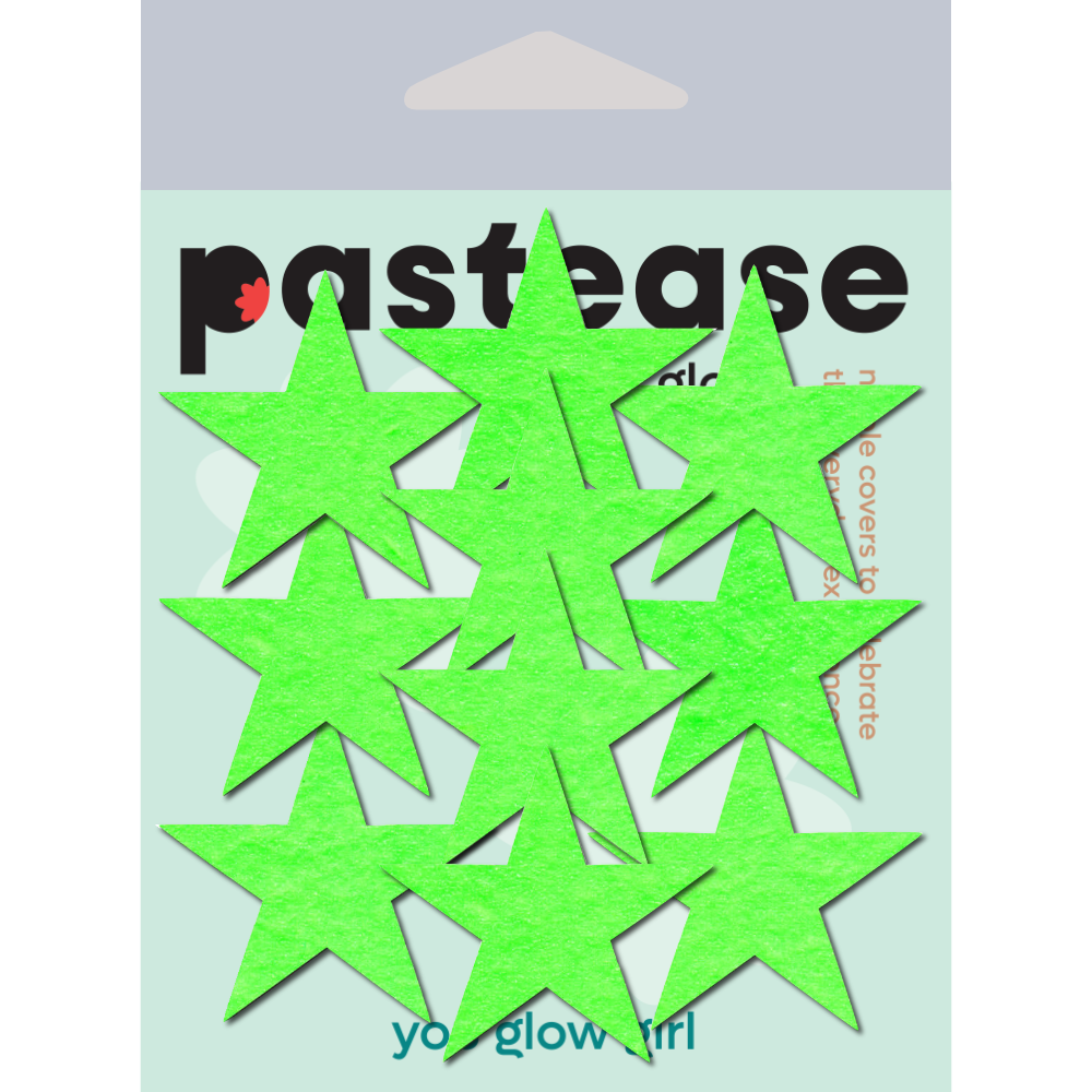 5-Pack: Body Minis: 10 Mini Glow-in-the-Dark Stars Nipple & Body Pasties  by Pastease® o/s