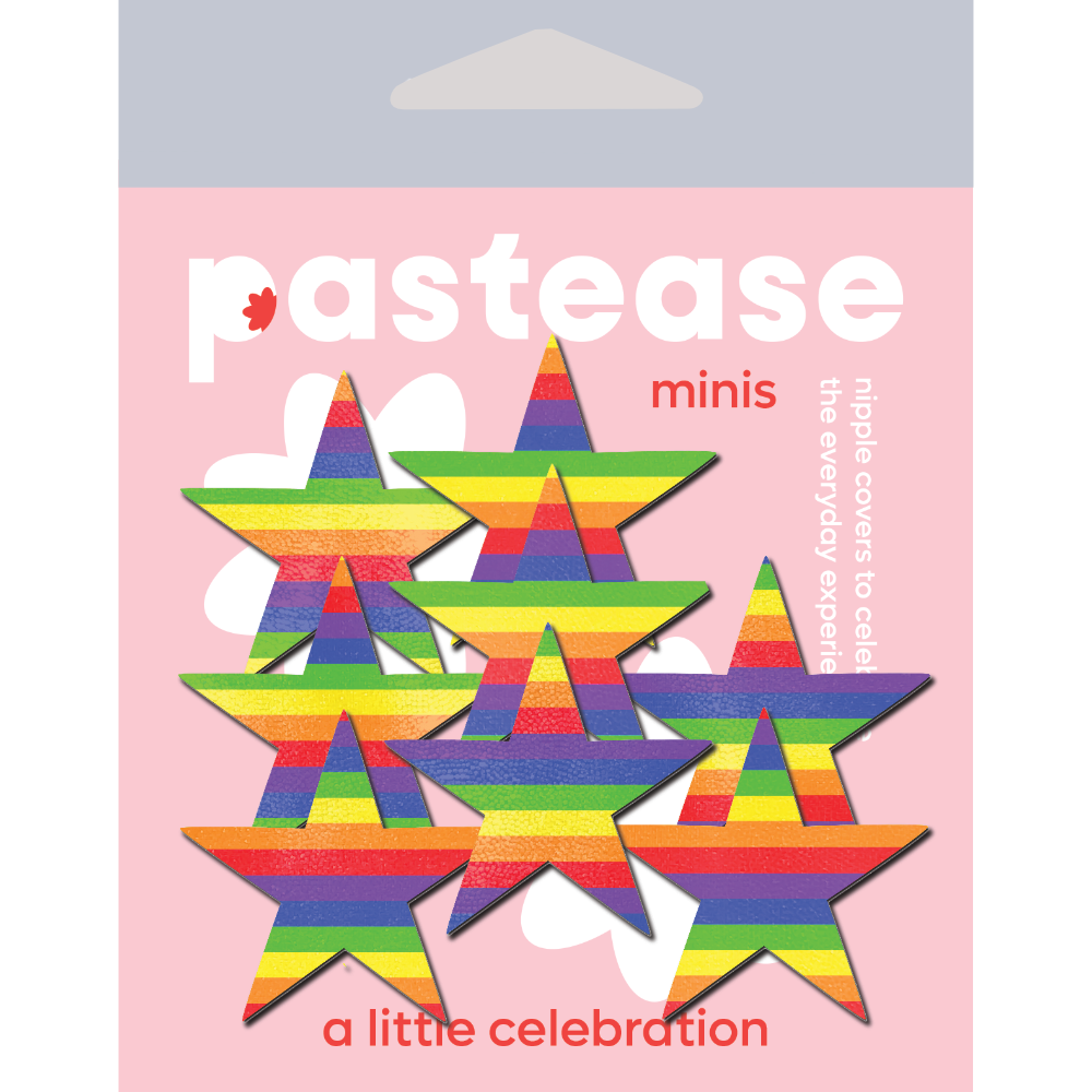 5-Pack: Body Minis: 10 Mini Rainbow Stars Nipple & Body Pasties by Pastease® o/s