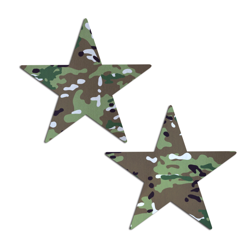 5 Pack: Nautical Star: Military Multi-Cam Camoflauge Nipple Pasties by Pastease® o/s