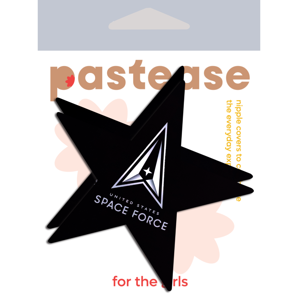 5-Pack: Nautical Star: Military US Space Force Insignia on Black Nipple Pasties by Pastease® o/s