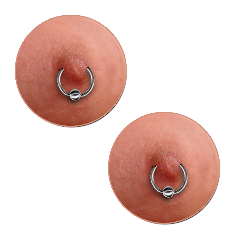 5-Pack: Nipple: Photo-Realistic Pierced Nipple Ring Nipple Pasties