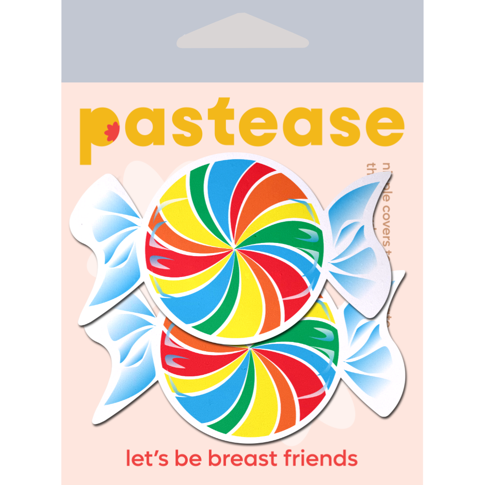 5-Pack: Candy: Rainbow Swirl on White Nipple Pasties by Pastease® o/s