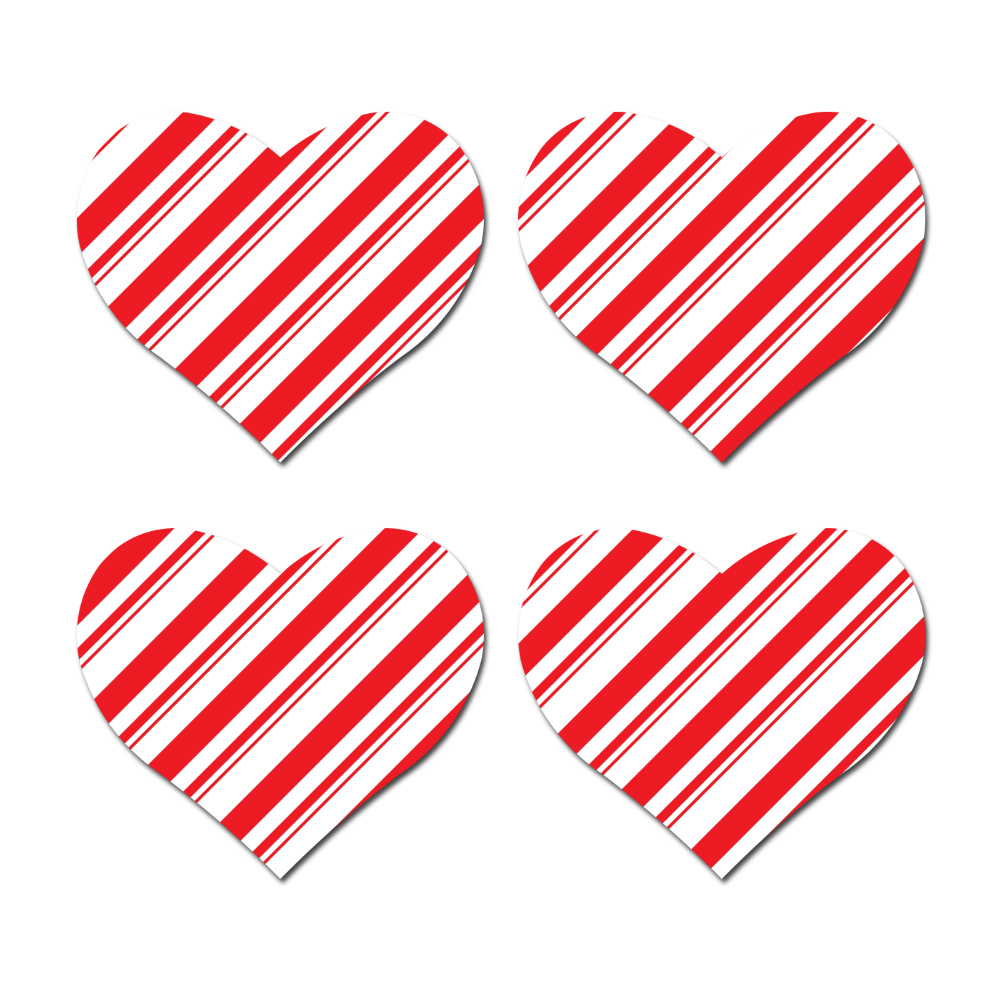 5 Pack: Petites: Two-Pair Small Candy Cane Hearts Nipple Pasties by Pastease®