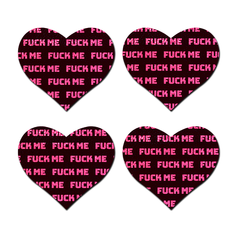 5 Pack: Petites: Two-Pair Small 'Fuck Me' Hearts Nipple Pasties by Pastease®