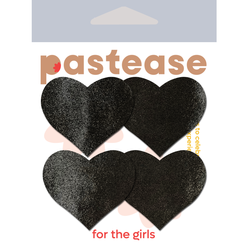 5-Pack: Petites: Two-Pair Small Liquid Black Hearts  Nipple Pasties by Pastease® o/s