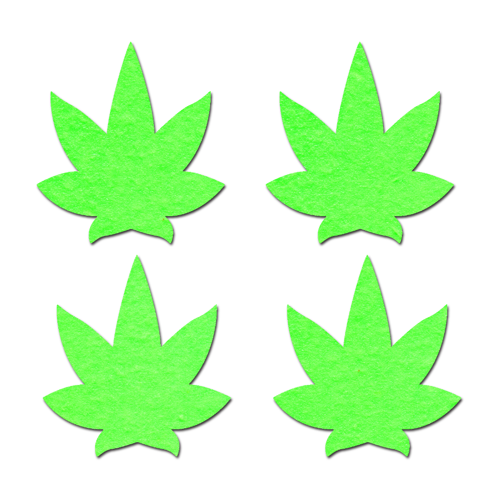 5-Pack: Petites: Two-Pair of Small Glow In The Dark Pot Leaf Nipple Pasties by Pastease® o/s