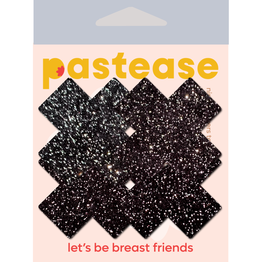 5-Pack: Petite Plus X: Two Pair of Small Sparkle Black Plus Nipple Pasties by Pastease®
