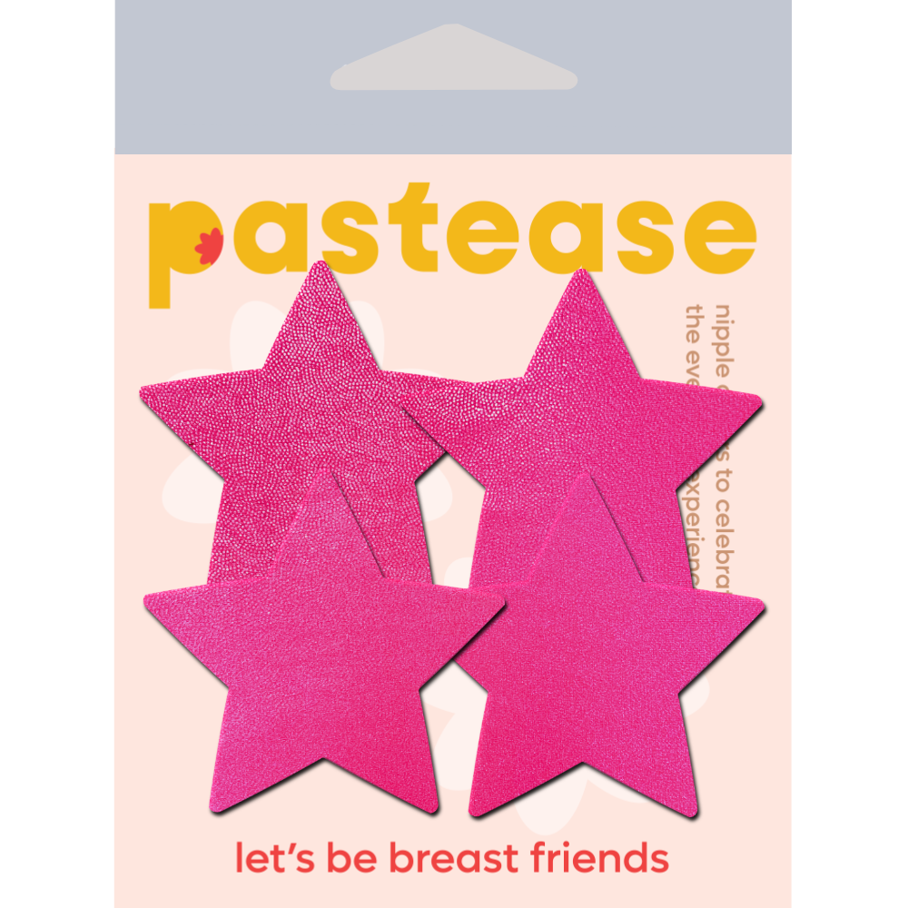 5-Pack: Petites: Two-Pair of Small Neon Pink (backlight reactive) Star Nipple Pasties by Pastease® o/s
