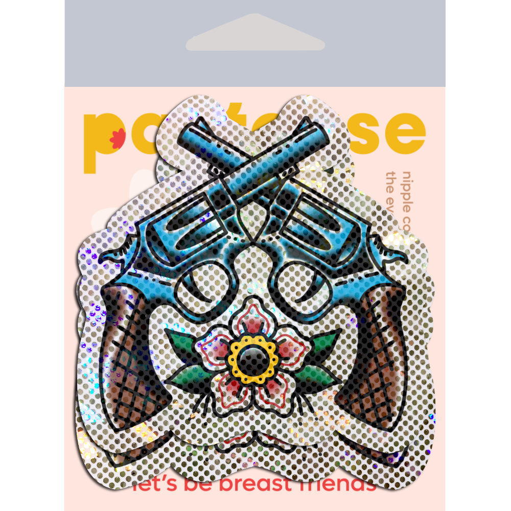 5-Pack: Pistols: Glittering Six Guns Diamond Thom™ Nipple Pasties by Pastease® o/s