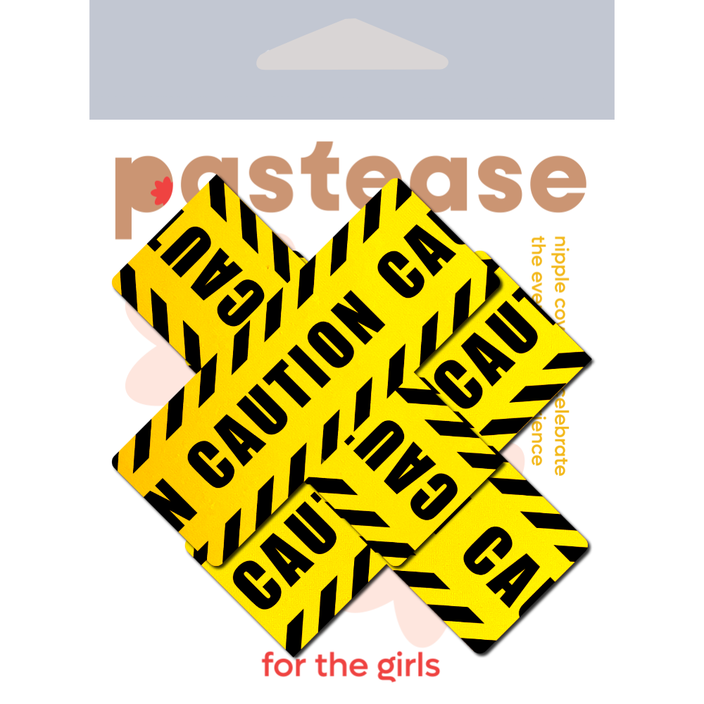 5-Pack: Plus X: Crossed Caution Tape Nipple Pasties  by Pastease® o/s