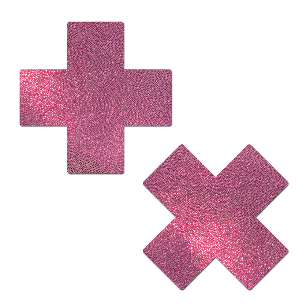 5-Pack: Plus X: Liquid Baby Pink Cross Nipple Pasties by Pastease® o/s