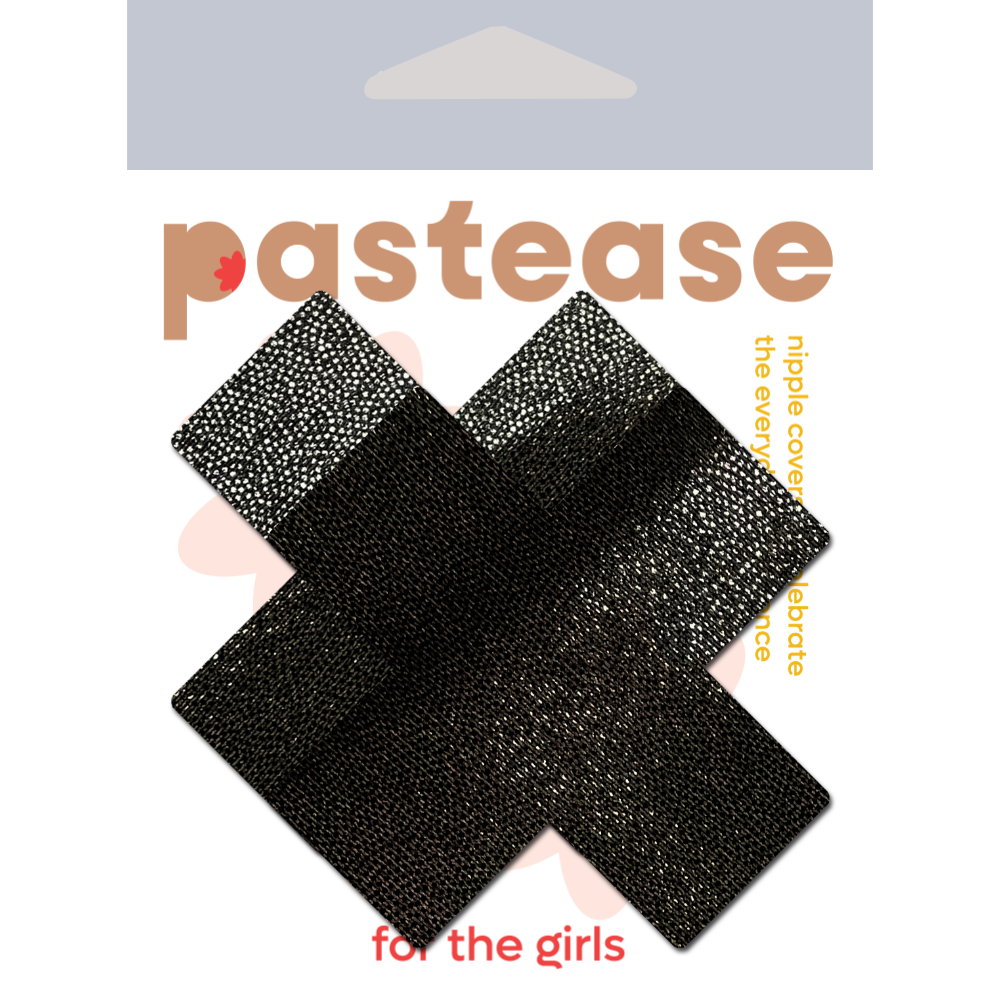 5-Pack: Plus X: Liquid Black Cross Nipple Pasties by Pastease® o/s