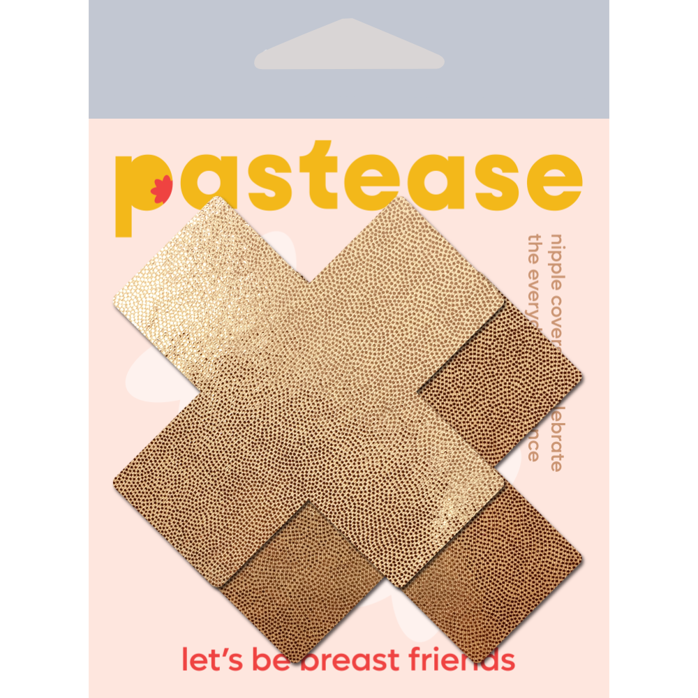 5-Pack: Plus X: Liquid Rose Gold Cross Nipple Pasties by Pastease® o/s