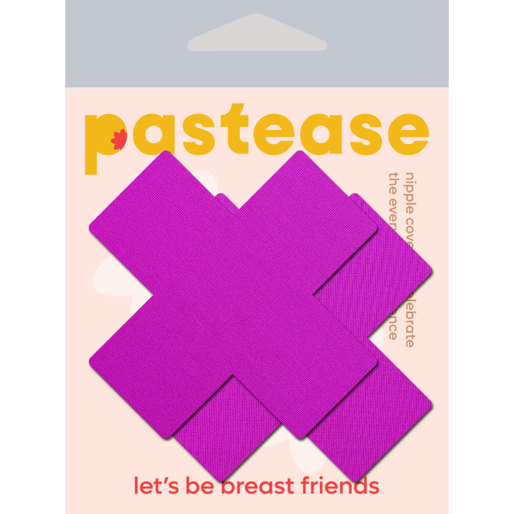 5-Pack: Plus X: Neon Purple Cross Nipple Pasties by Pastease® o/s