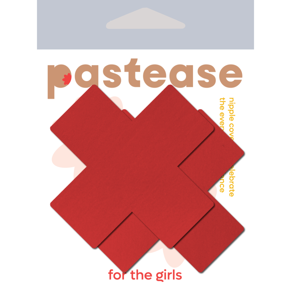 5-Pack: Plus X: Matte Red Cross Nipple Pasties by Pastease® o/s