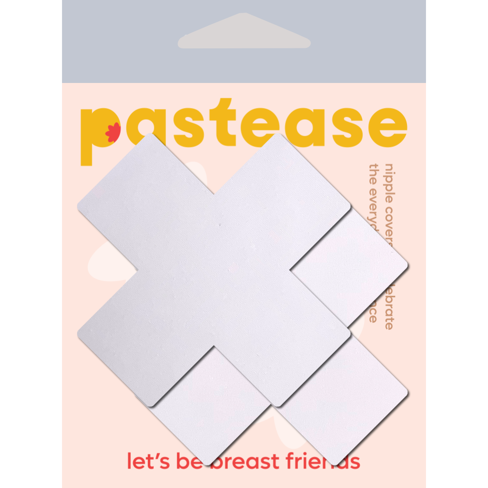 5-Pack: Plus X: White Cross Nipple Pasties by Pastease® o/s