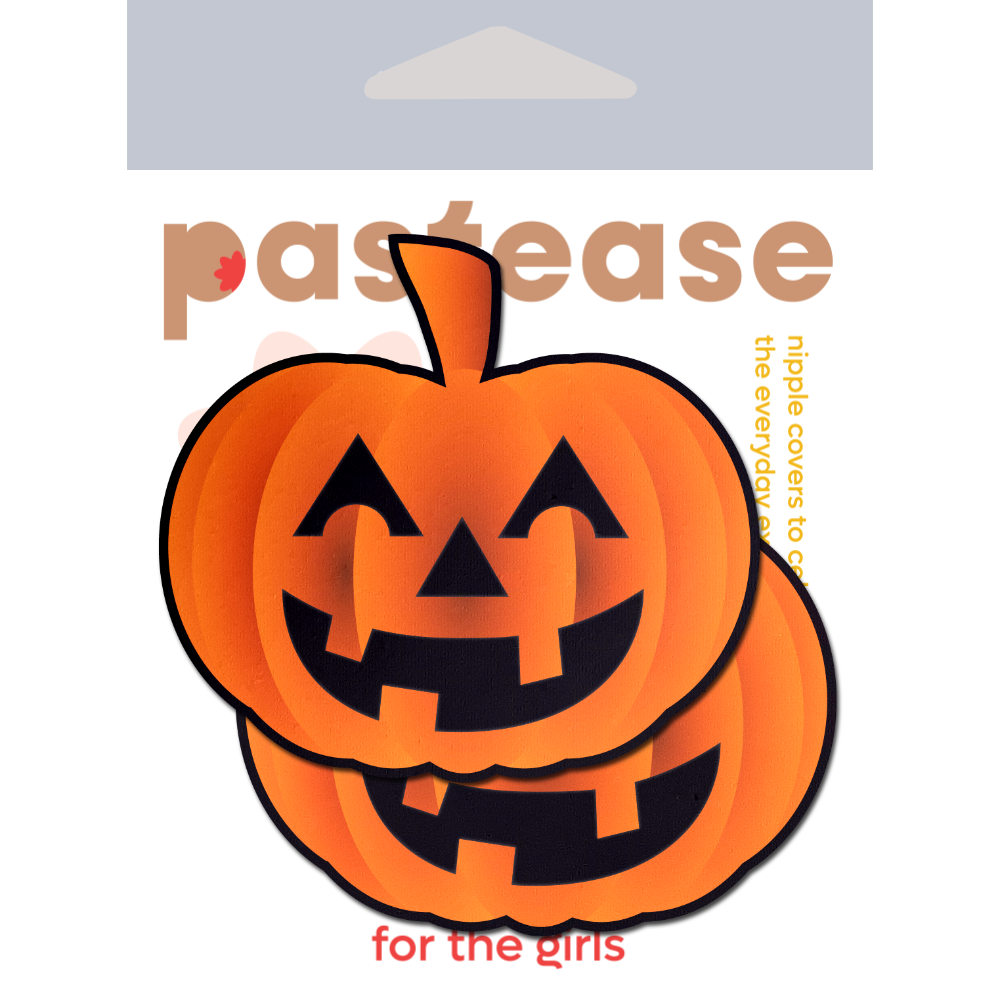 5-Pack: Pumpkin: Spooky Halloween Jack O' Lantern Nipple Pasties by Pastease® o/s