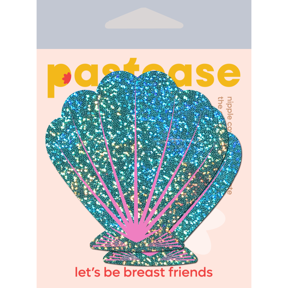 5-Pack: Mermaid: Liquid Seafoam Green and Pink Seashell Nipple Pasties by Pastease®