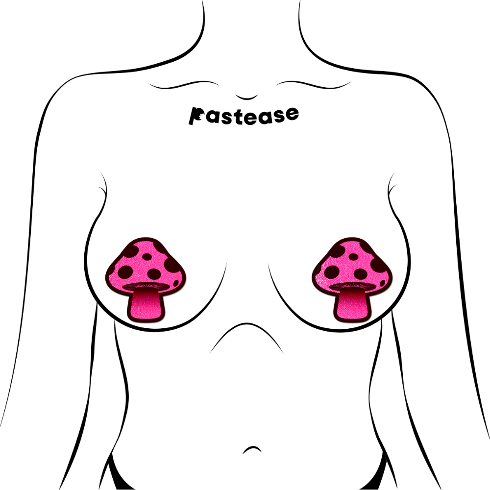 5 Pack: Mushroom: Neon Pink Shroom Nipple Pasties by Pastease®