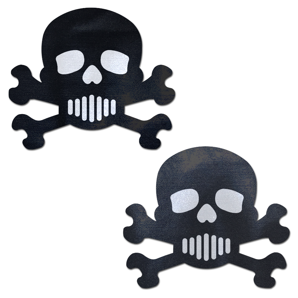 5-Pack: Skull: Black and White Skull & Crossbones Nipple Pasties by Pastease® o/s