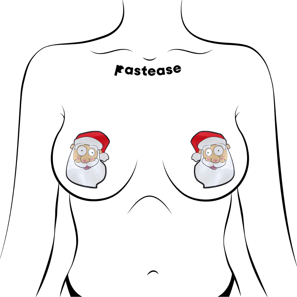 5-Pack: Santa: Jolly Saint Nick Santa Head Nipple Pasties by Pastease® o/s