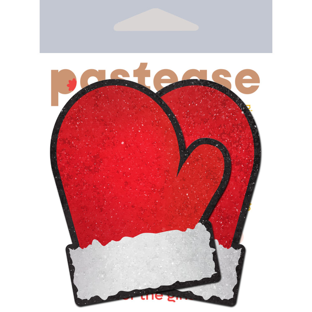 5-Pack: Santa: Red and White Santa Mitten Nipple Pasties by Pastease® o/s