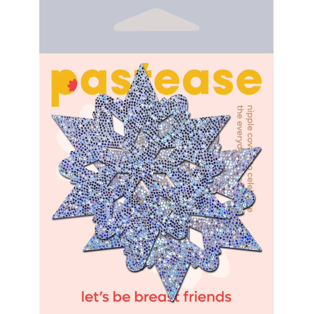 5 Pack: Snowflakes: Silver Glitter Snowflake Nipple Pasties by Pastease® o/s