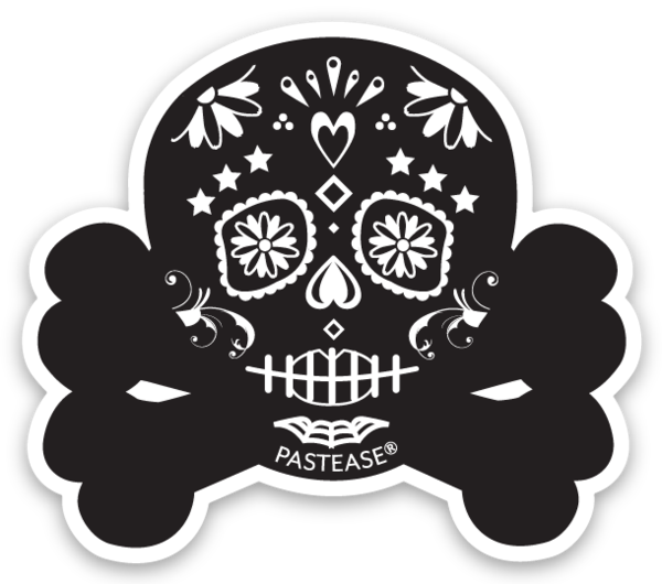 5-Pack: Sticker: Pastease® Candy Skull Black & White