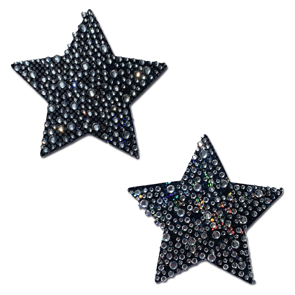 5-Pack: Star: Crystal Black Nipple Pasties by Pastease® o/s