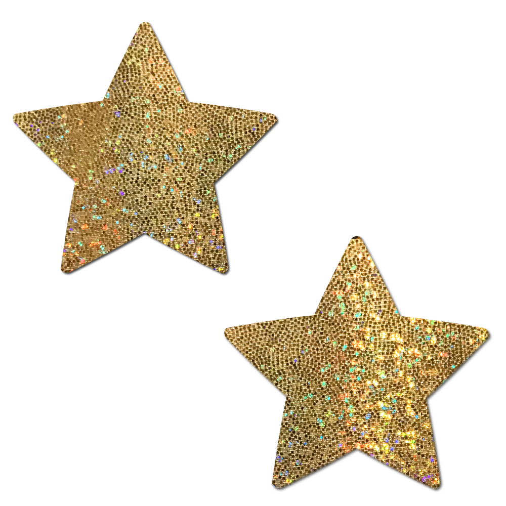 5-Pack: Star: Gold Glitter Star Nipple Pasties by Pastease® o/s