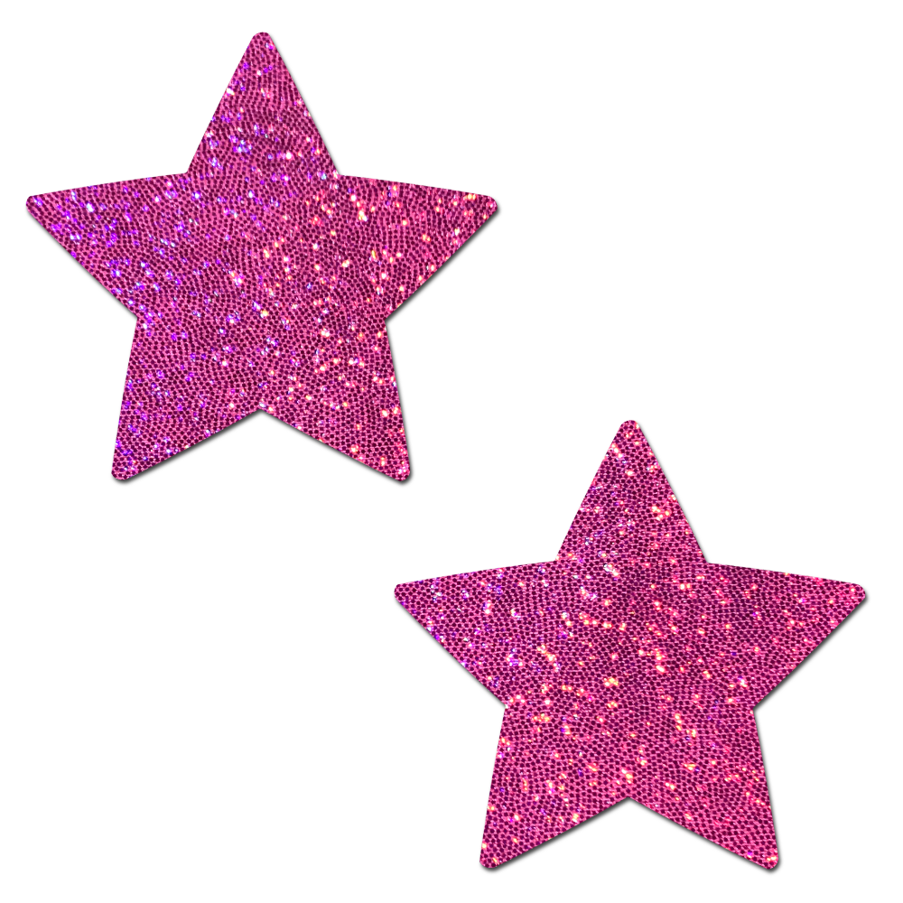 5-Pack: Star: Hot Pink Glittering Star Nipple Pasties by Pastease® o/s