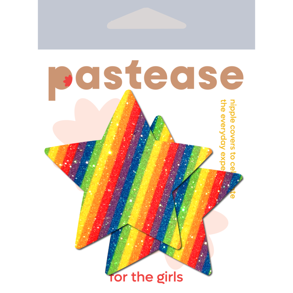 5-Pack: Star: Glittering Double Rainbow Star Nipple Pasties by Pastease® o/s