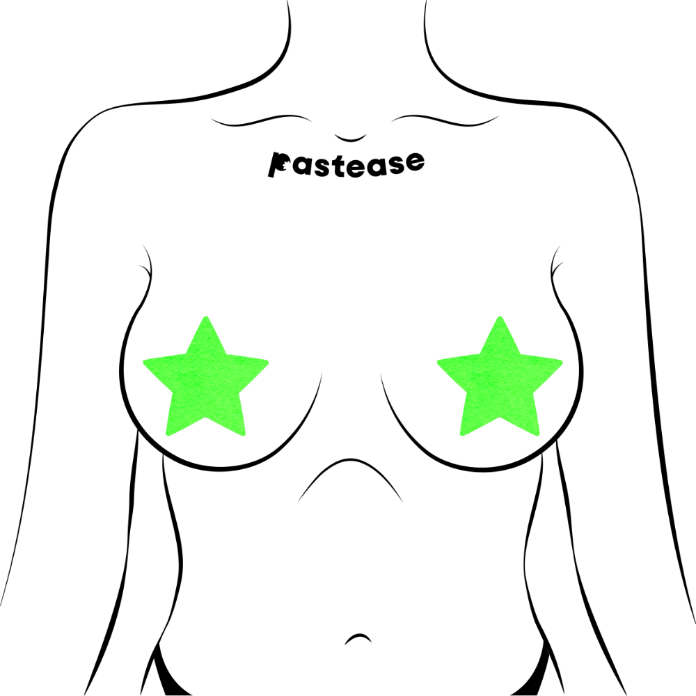 5-Pack: Star: Glow-in-the-Dark Star Nipple Pasties by Pastease® o/s
