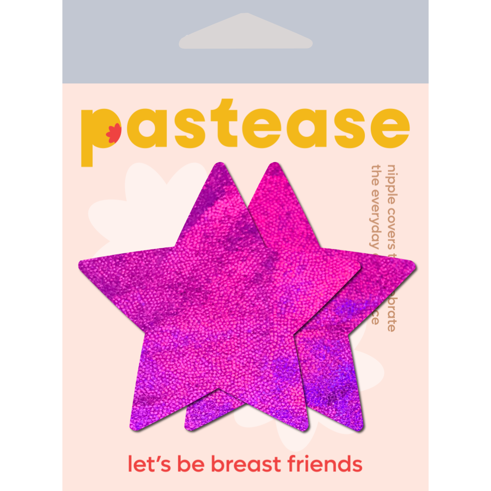 5-Pack: Star: Pink Holographic Star Nipple Pasties by Pastease® o/s
