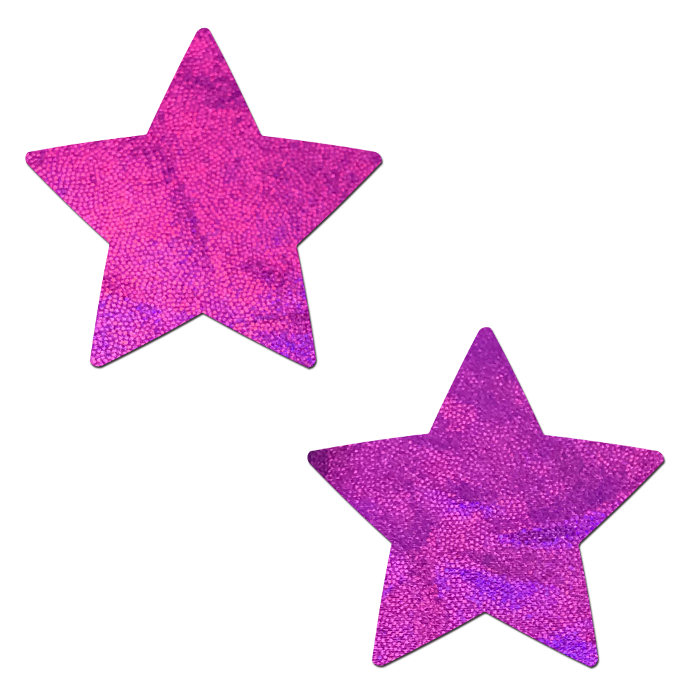 5-Pack: Star: Pink Holographic Star Nipple Pasties by Pastease® o/s